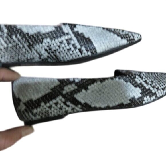 Lulus Emmy Vegan Leather Python Snake Embossed Ballet Flats Driving Moccasins 7 - Picture 6 of 12